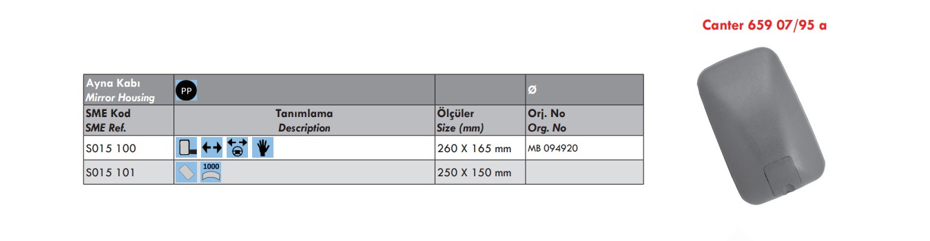 AYNA KOMPLE MITSUBISHI CANTER AYNA 98-